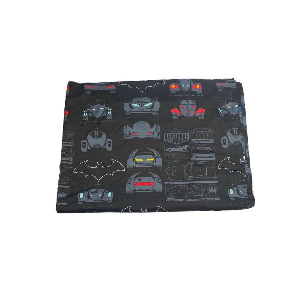 Batman DC Comics Twin Flat Sheet Black Batmobile Pattern Robin Bedding Franco
